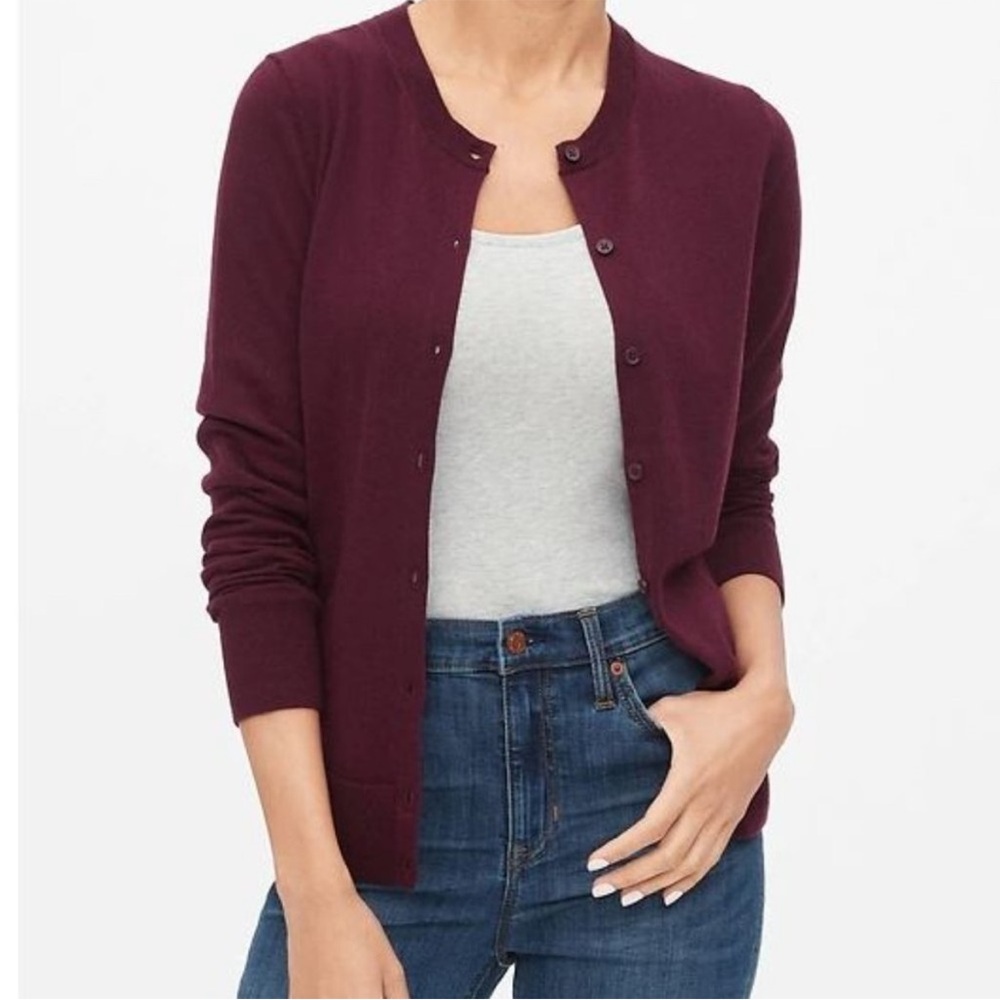 Gap Factory Crewneck Cardigan
Size Large, color Berry